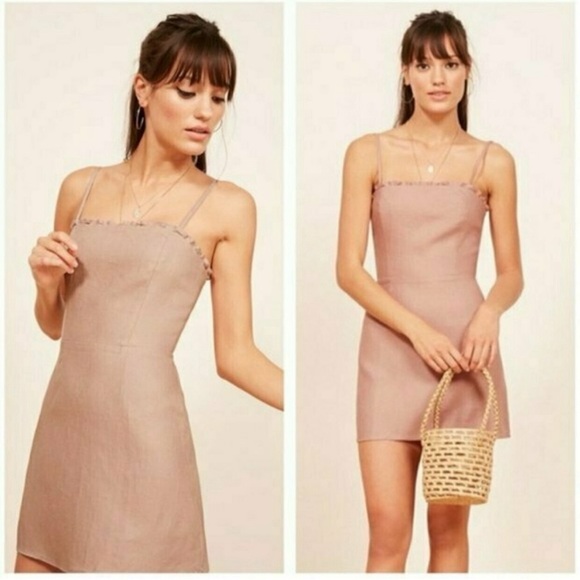 Reformation Dresses & Skirts - Reformation Ava Mini Linen Dress Blush Pink